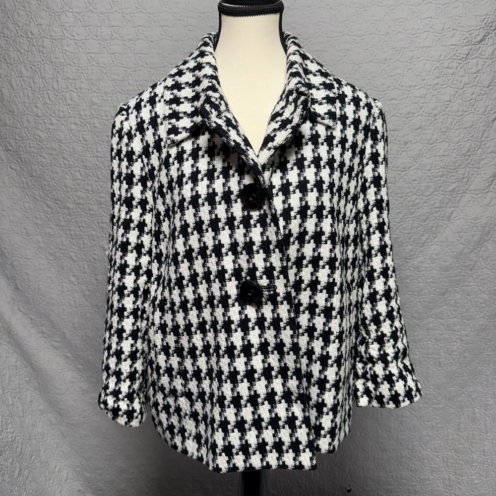 Josephine Chaus Black and White Pea Coat